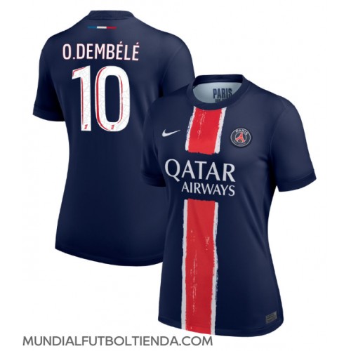 Camiseta Paris Saint-Germain Ousmane Dembele #10 Primera Equipación Replica 2024-25 para mujer mangas cortas